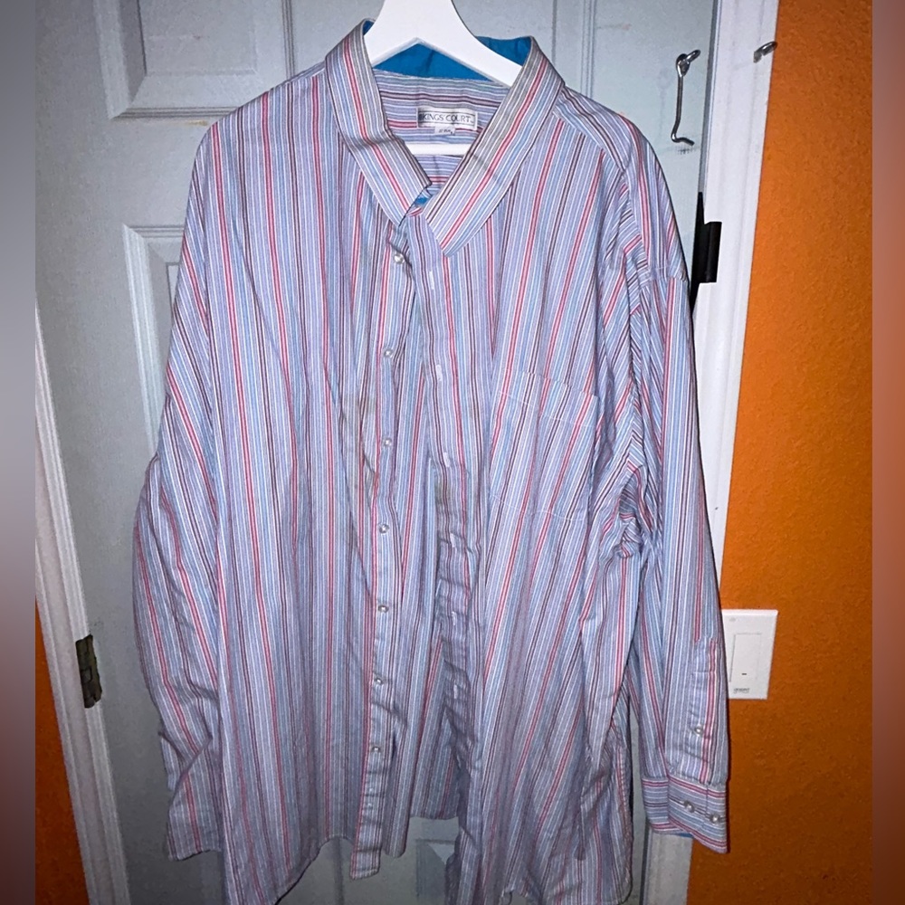 Kings court men’s long sleeve button up neck size 22
